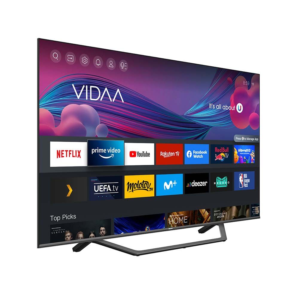 شاشة هايسنس 50 بوصة VIDAA Ultra Slim ، 4K QLED ، ريسيفر داخلي